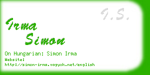 irma simon business card